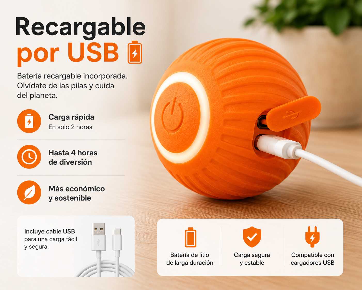 Recargable por USB